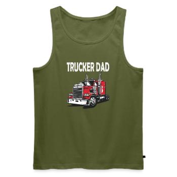 Trucker Father Truck Design - Men's Premium Organic Tank Top - khaki - Front - Michal (187cm)