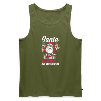 Santa Claus Christmas Time Naughty Christmas - Men's Premium Organic Tank Top - khaki - Front - Michal (187cm)