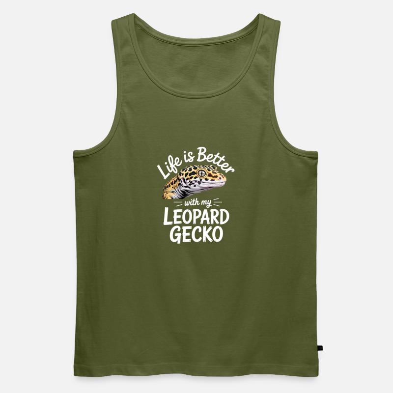 Leopardgekko-Leben ist besser - Männer Premium Bio Tank Top - Khaki