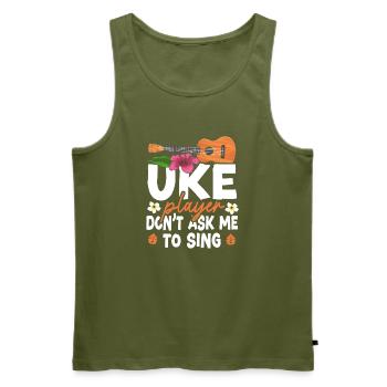 Hawaiian Ukulele Uke Uke Player - Männer Premium Bio Tank Top - Khaki - Vorne - Michal (187cm)