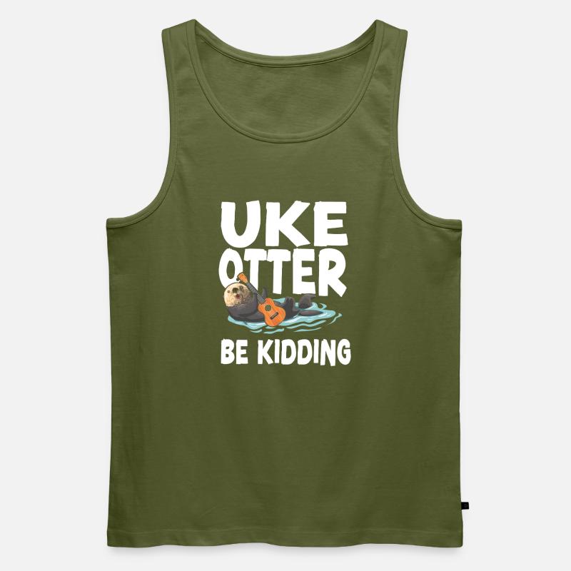 Hawaiian Ukulele Uke Otter Pun Uke - Männer Premium Bio Tank Top - Khaki