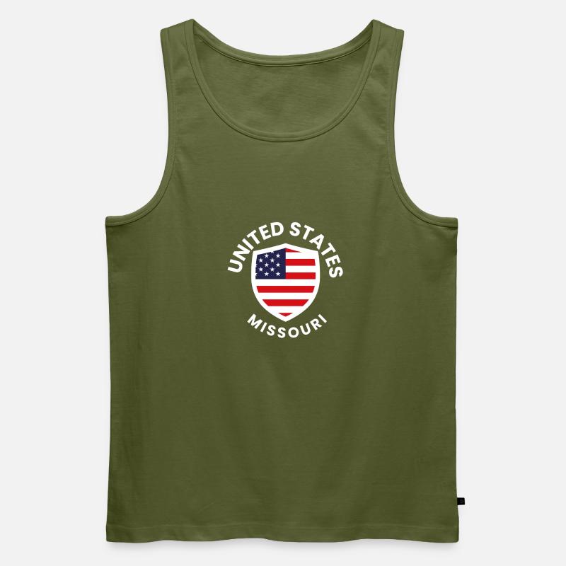 Missouri Shield USA Flaggendesign - Männer Premium Bio Tank Top - Khaki