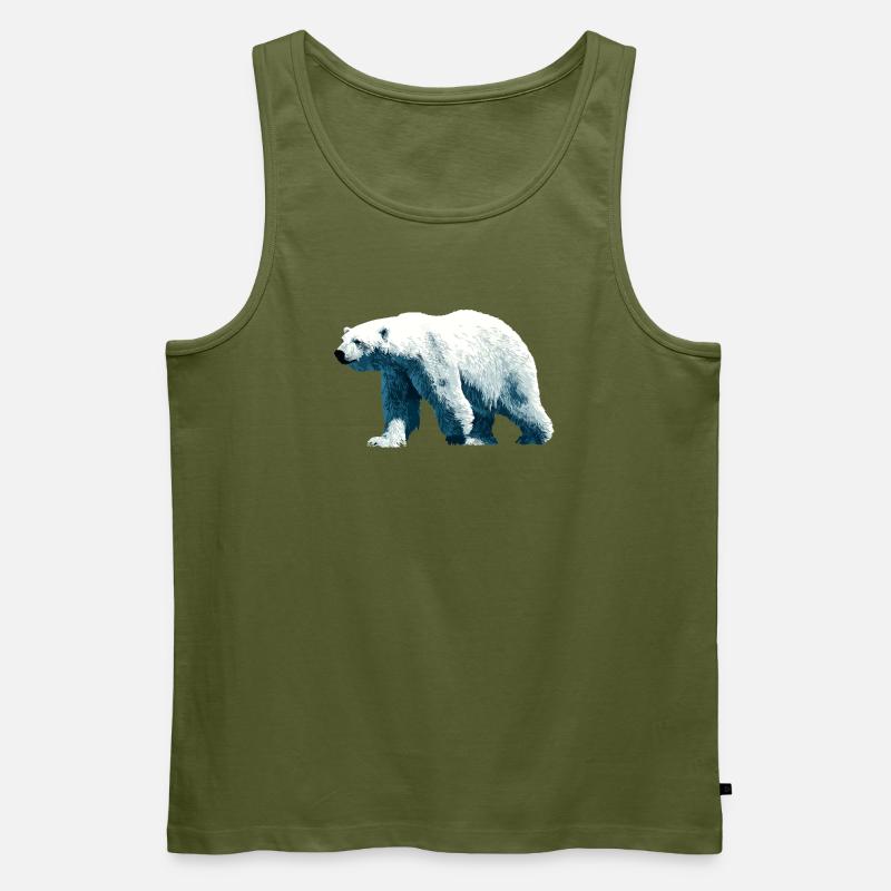 Polar Bär Eisbär - Männer Premium Bio Tank Top - Khaki