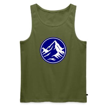 Sommet de l’icône de la montagne - Débardeur bio Premium Homme - kaki - Devant - Michal (187cm)
