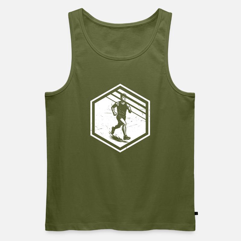 Modernes Running Artwork - Männer Premium Bio Tank Top - Khaki