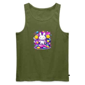 Moon Rabbit in Star Magic - Men's Premium Organic Tank Top - khaki - Front - Michal (187cm)
