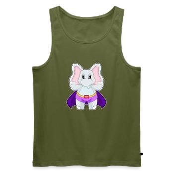 Elephant Superhero Cloak - Men's Premium Organic Tank Top - khaki - Front - Michal (187cm)