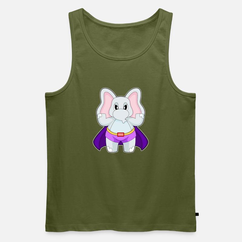 Elefant Superheld Umhang - Männer Premium Bio Tank Top - Khaki