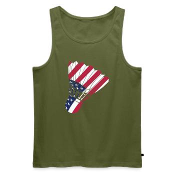 USA-Badmintonspieler-Liebhaber American Flag Patriot - Männer Premium Bio Tank Top - Khaki - Vorne - Michal (187cm)