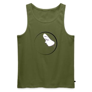 Purple female silhouette - Men's Premium Organic Tank Top - khaki - Front - Michal (187cm)