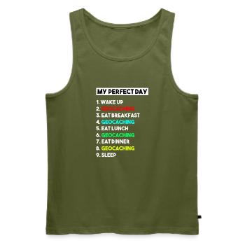 Geocaching Perfect Day Outdoor Treasure Hunt - Men's Premium Organic Tank Top - khaki - Front - Michal (187cm)