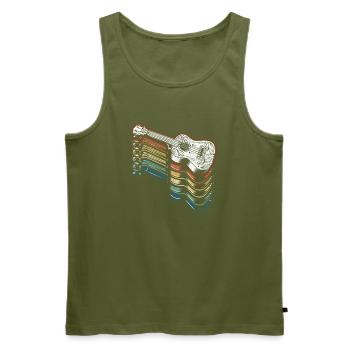 Hawaiian Ukulele Uke Retro Vintage - Men's Premium Organic Tank Top - khaki - Front - Michal (187cm)