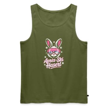 Après-ski bunny hut fun Skier ski bunny - Men's Premium Organic Tank Top - khaki - Front - Michal (187cm)