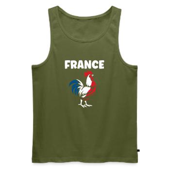 Trikolore Hahn Frankreich - Männer Premium Bio Tank Top - Khaki - Vorne - Michal (187cm)