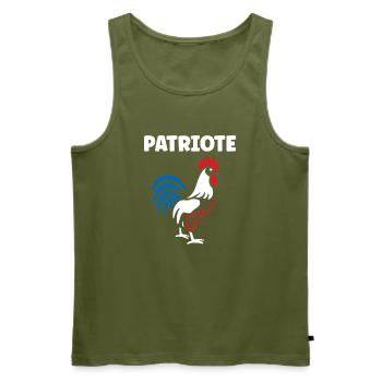 French rooster - Men's Premium Organic Tank Top - khaki - Front - Michal (187cm)