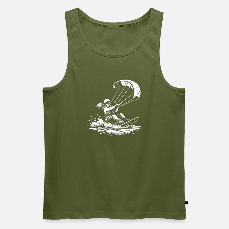 WINTER KITE SURFING - Männer Premium Bio Tank Top - Khaki