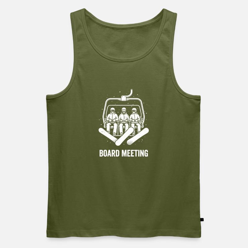 Vorstandssitzung Snowboard Sessellift Retro - Männer Premium Bio Tank Top - Khaki