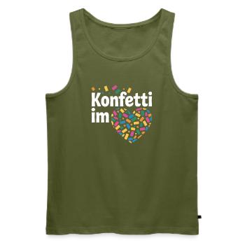 Confetti in the Heart Carnival Costume Women's Carnival - Men's Premium Organic Tank Top - khaki - Front - Michal (187cm)