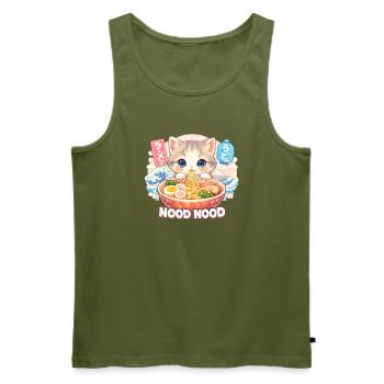 Cats ramen Nood Nood – kawaii noodles - Men's Premium Organic Tank Top - khaki - Front - Michal (187cm)