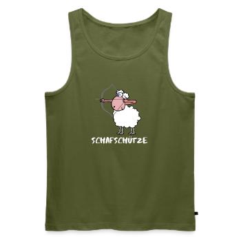 Schafschütze Schütze Sternzeichen - Männer Premium Bio Tank Top - Khaki - Vorne - Michal (187cm)