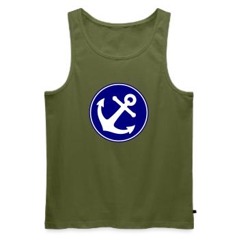 Anchor icon - Men's Premium Organic Tank Top - khaki - Front - Michal (187cm)