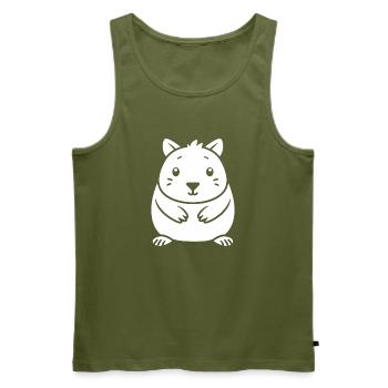 wombat - Men's Premium Organic Tank Top - khaki - Front - Michal (187cm)