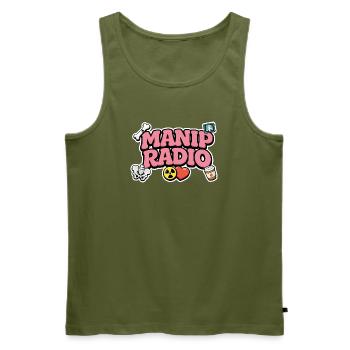 Manip Radio Humour Symbols and logo Radiology - Men's Premium Organic Tank Top - khaki - Front - Michal (187cm)