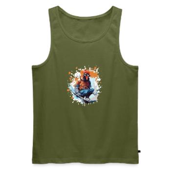 Hahn Snowboard - Männer Premium Bio Tank Top - Khaki - Vorne - Michal (187cm)