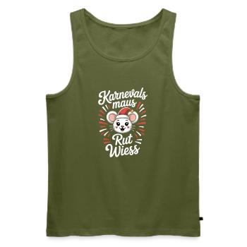 Souris de Carnaval, Rut, Wiess, Cologne, Cologne, Souris de Carnaval, - Débardeur bio Premium Homme - kaki - Devant - Michal (187cm)