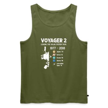 Le vaisseau spatial Voyager 2 quitte la tournée du système solaire - Débardeur bio Premium Homme - kaki - Devant - Michal (187cm)