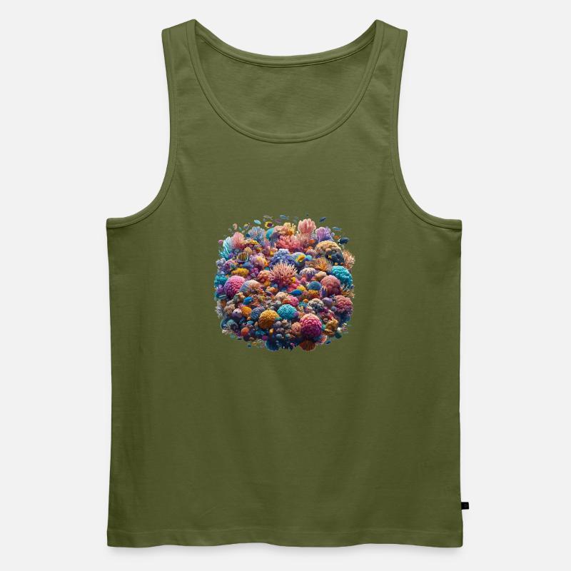 Korallenriff Farbmeer - Männer Premium Bio Tank Top - Khaki