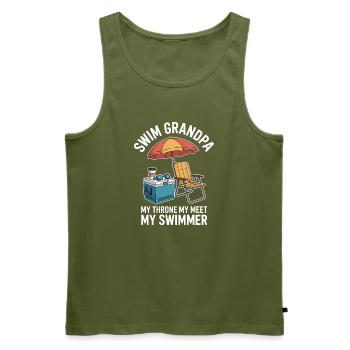 Schwimmen Sprüche Lustiges Schwimmen Geschenk - Männer Premium Bio Tank Top - Khaki - Vorne - Michal (187cm)