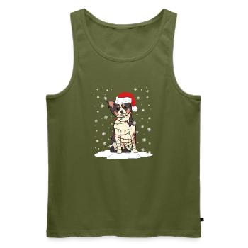 Chihuahua Chihuahueño Christmas - Men's Premium Organic Tank Top - khaki - Front - Michal (187cm)