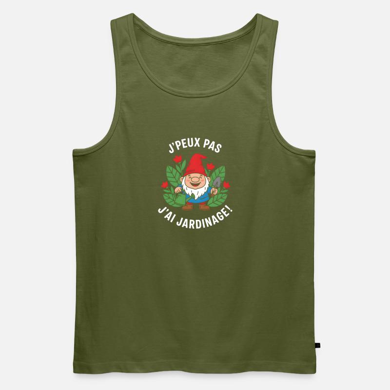 Zwerg, schelmisches Gärtnern - Männer Premium Bio Tank Top - Khaki