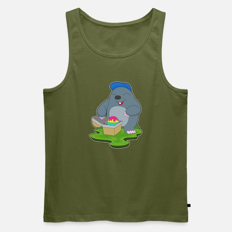 Mole Easter Easter Egg - Men's Premium Organic Tank Top - khaki