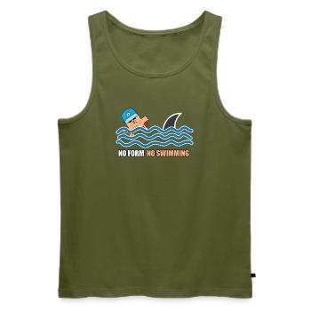 No Form No Swimming Cartoon - Men's Premium Organic Tank Top - khaki - Front - Michal (187cm)