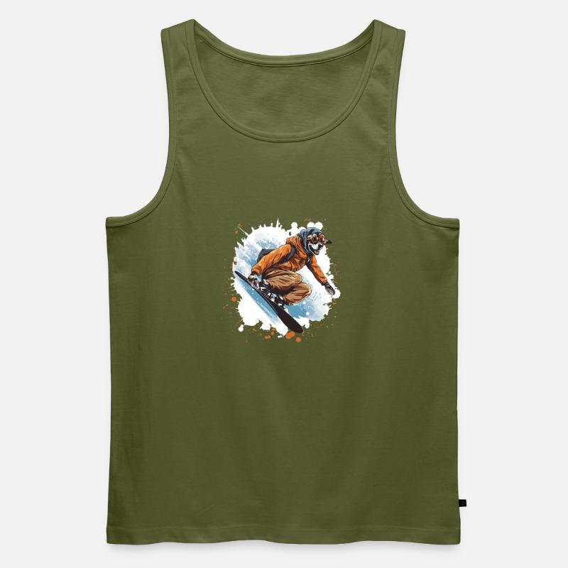 Greyhound Hund Snowboard - Männer Premium Bio Tank Top - Khaki