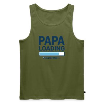 Papa loading please wait - Bientôt papa ? - Débardeur bio Premium Homme - kaki - Devant - Michal (187cm)