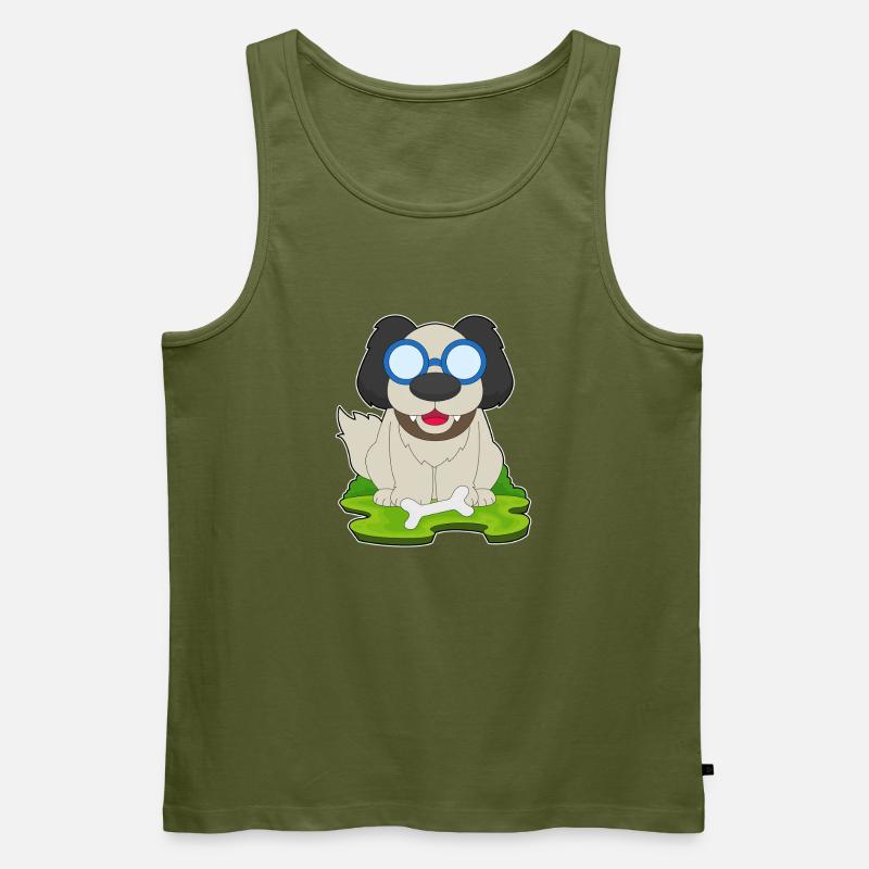 Hund Knochen - Männer Premium Bio Tank Top - Khaki