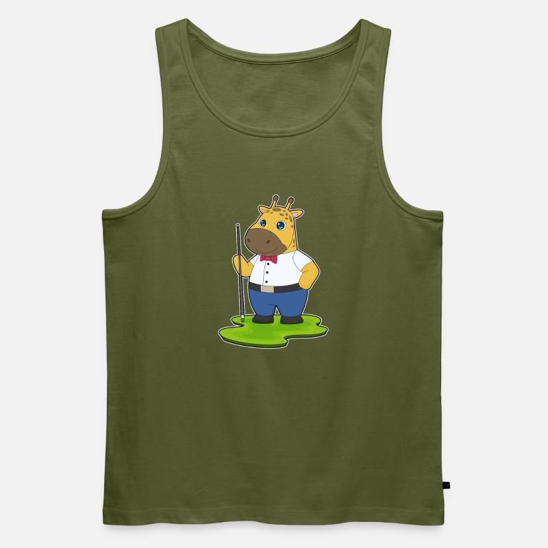 Giraffe Billiard Queue Sport - Männer Premium Bio Tank Top - Khaki