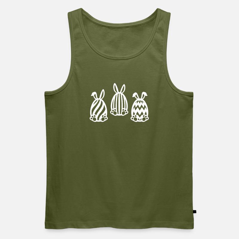 EASTER EASTER BUNNY EASTER EGGS - Men's Premium Organic Tank Top - khaki