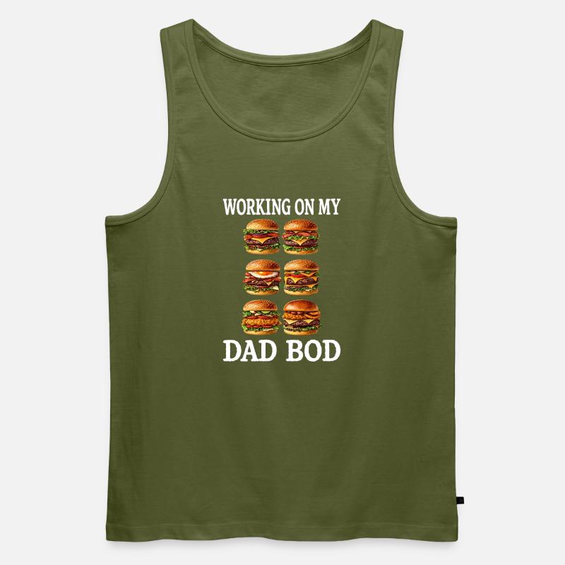 Dad Bod Burger Grid - Männer Premium Bio Tank Top - Khaki