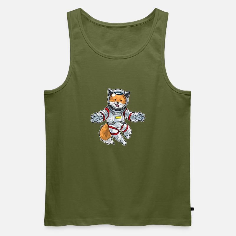 Fuchs Astronaut Weltraum - Männer Premium Bio Tank Top - Khaki
