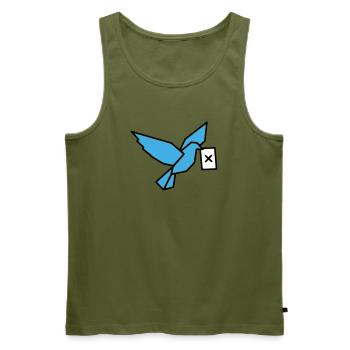 Carrier Pigeon Ballot Bird Multicolored - Men's Premium Organic Tank Top - khaki - Front - Michal (187cm)