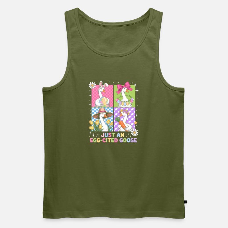 Eierfreudige Gans im Vier Panel - Männer Premium Bio Tank Top - Khaki