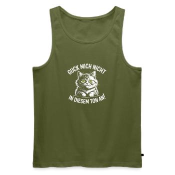 Guck Mich Nicht In Diesem Ton An Frech Büro Spruch - Männer Premium Bio Tank Top - Khaki - Vorne - Michal (187cm)