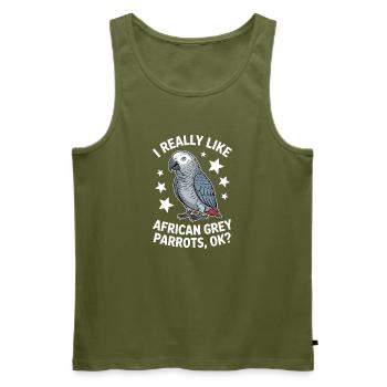 Graupapagei Sprüche Lustiges Graupapagei Geschenk  - Männer Premium Bio Tank Top - Khaki - Vorne - Michal (187cm)