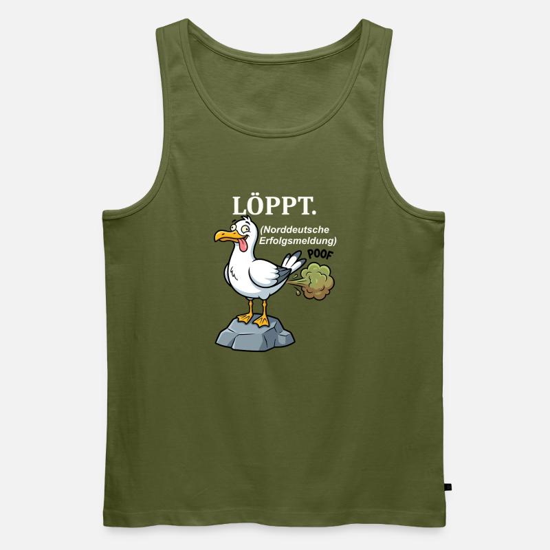Norddeutscher Humor Spruch Löppt - Männer Premium Bio Tank Top - Khaki