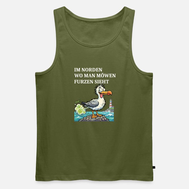 Norddeutscher Humor Spruch Möwe - Männer Premium Bio Tank Top - Khaki