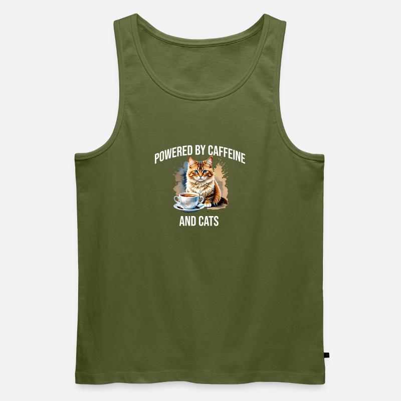 KatzenKaffee Powerdesign - Männer Premium Bio Tank Top - Khaki